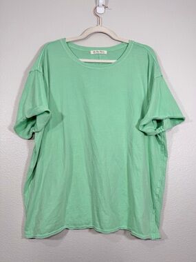 We The Free Shirt Short Sleeve T-Shirt Mint Green Cotton Tee Spring Women Large